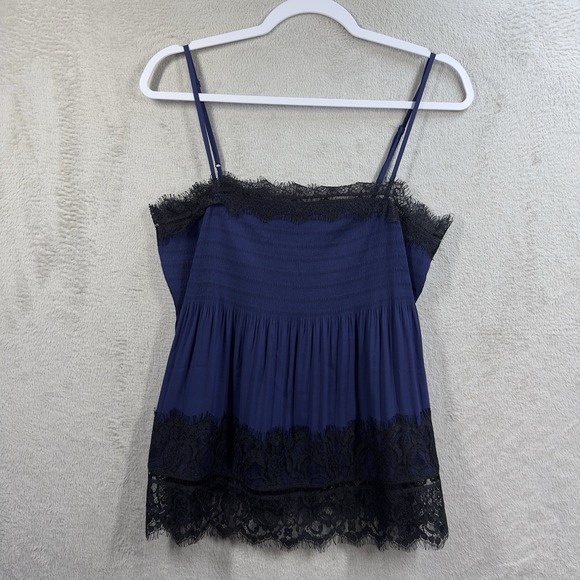 Express Tops - Express Lace Trim Cami Sz M Navy Fairy Grunge Dark Romantic Whimsigoth